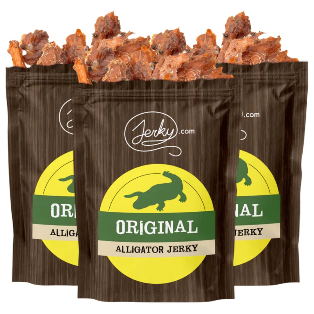 Jerky.com Original Buffalo Jerky 3-Pack - Exotic Jerky High Protein, Gluten-Free, All-Natural Exotic Snack - Premium Wild Game Meat - Perfect for Hiking, Camping, and On-the-Go 1.75oz (Pack of 3)