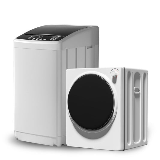Muhub Washer and Dryer Combo Set,Full-Automatic 21LBS Washing Machine with 10 Washing Programs & Portable Laundry Dryer with 4 Automatic Drying Mode.