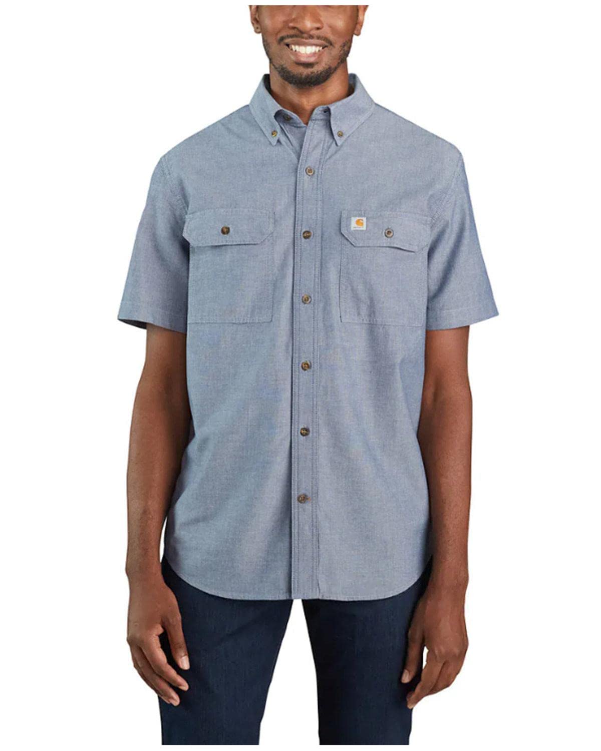 Carhartt Men's Loose Fit Midweight Chambray Short Sleeve Shirt