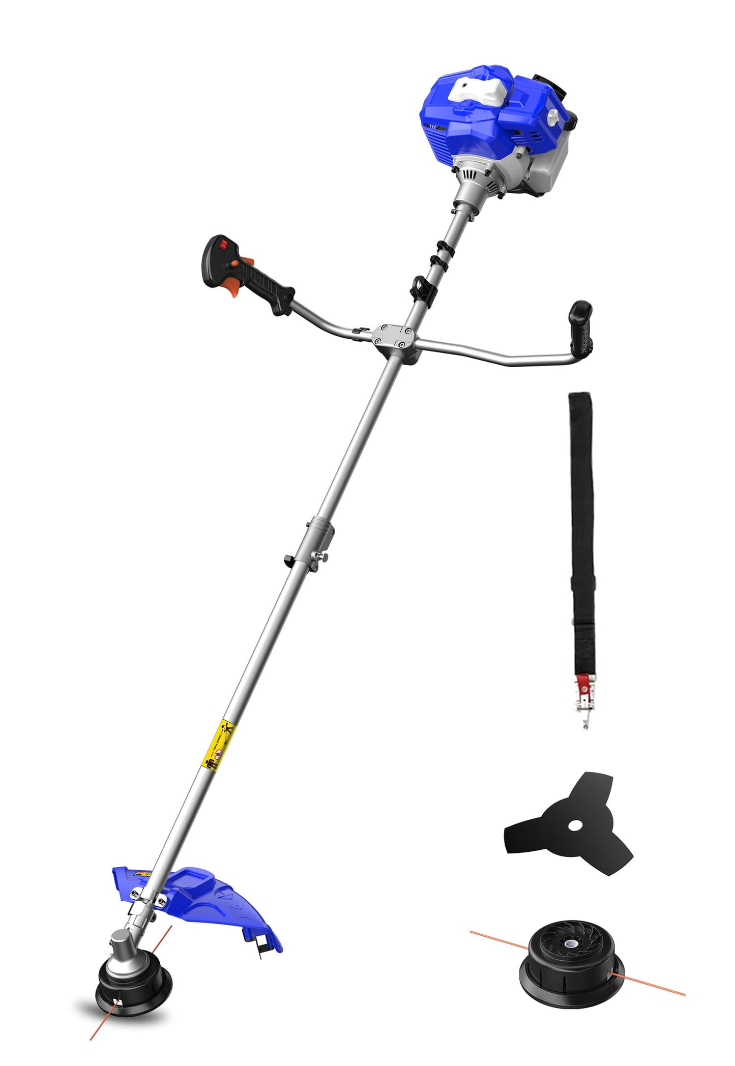 WILD BADGER POWER 52cc Weed Wacker Gas Powered, 3 in 1 String Trimmer/Edger 18’’ with 10’’ Brush Cutter,Rubber Handle & Shoulder Strap Included
