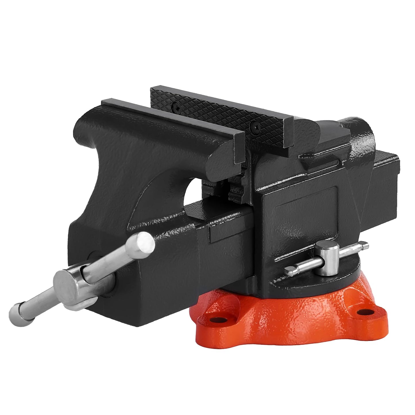 VEVOR Bench Vise, 6-inch Jaw Width 5.9-inch Jaw Opening, 360-Degree Swivel Locking Base Multipurpose Vise w/Anvil, Heavy Duty Ductile Iron Workbench Vise w/Bolts & Nuts, for Drilling, Pipe Cutting