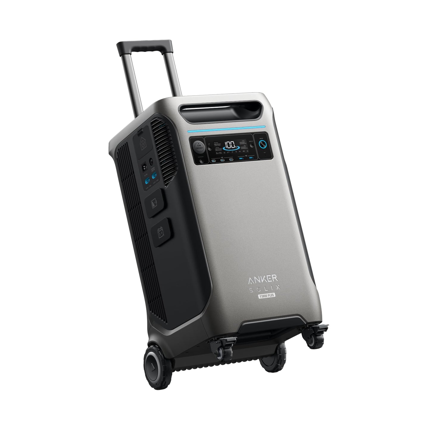 Anker SOLIX F3800 Plus Portable Power Station with 400W Solar Panel, 3,840Wh, 6,000W AC Output, 120V/240V, Generators for Home Use, Works with Generator, For Power Outages, RVs, and Emergencies
