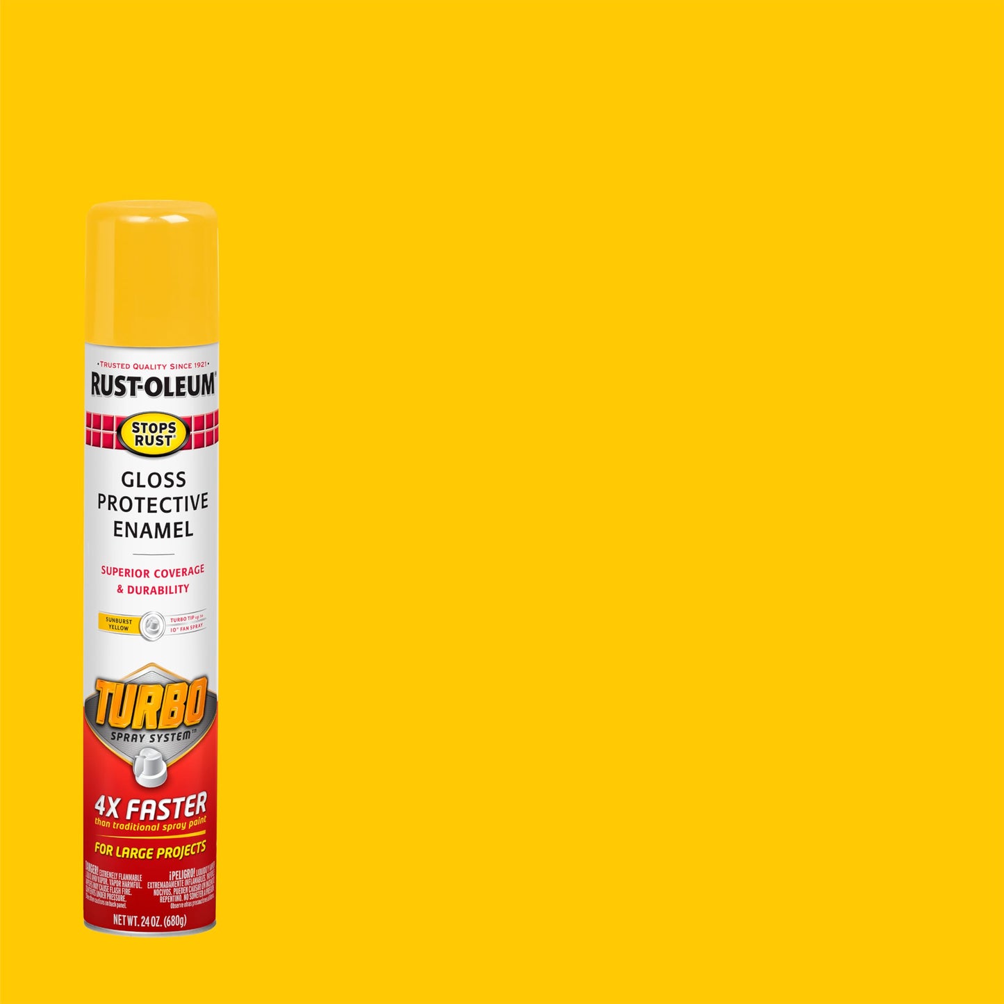 Rust-Oleum 376298 Stops Rust Turbo Spray System Spray Paint, 24 oz, Flat Black