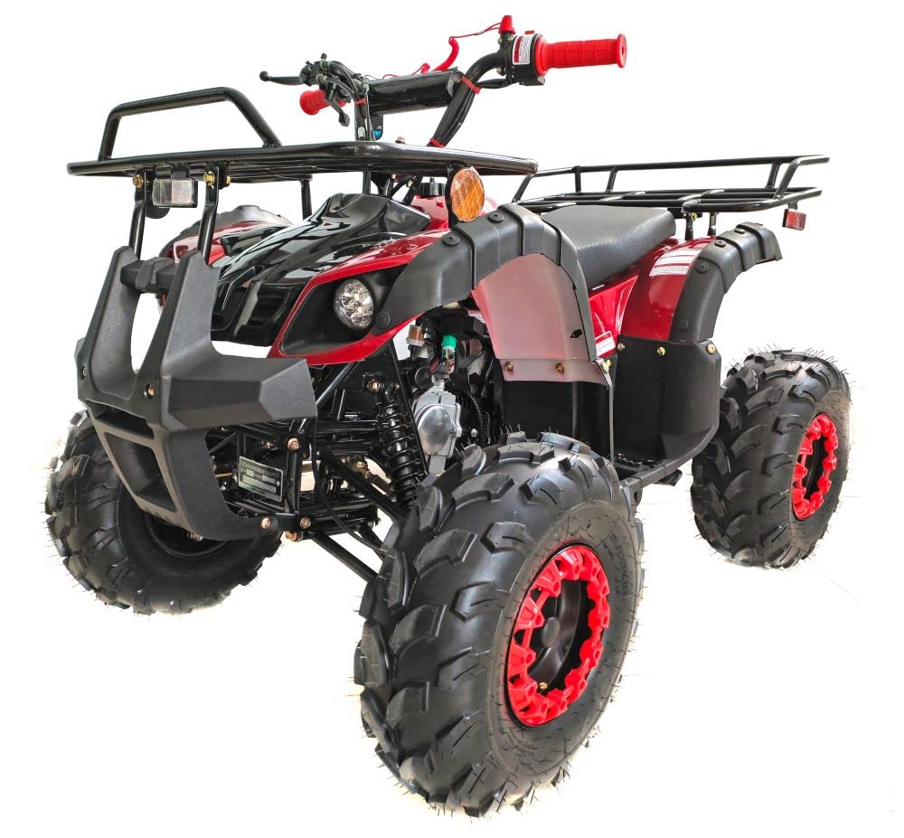 HHH 125cc ATV Quad Upgraded 125cc ATV with Reverse, Led Lights, Big Wide Tires with Matching Rims Gas 4 Wheeler for Youth and Children (Blue) (Factory Packaged)