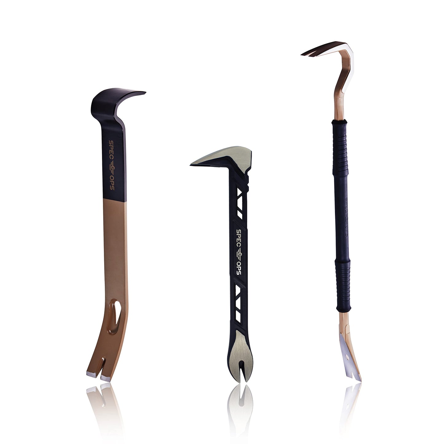Spec Ops SPEC-D30PRY Tools 30" Wrecking Crowbar, Pry Bar Ends with Teardrop Nail Puller, High-Carbon Steel, 3% Donated to Veterans,Black/Tan