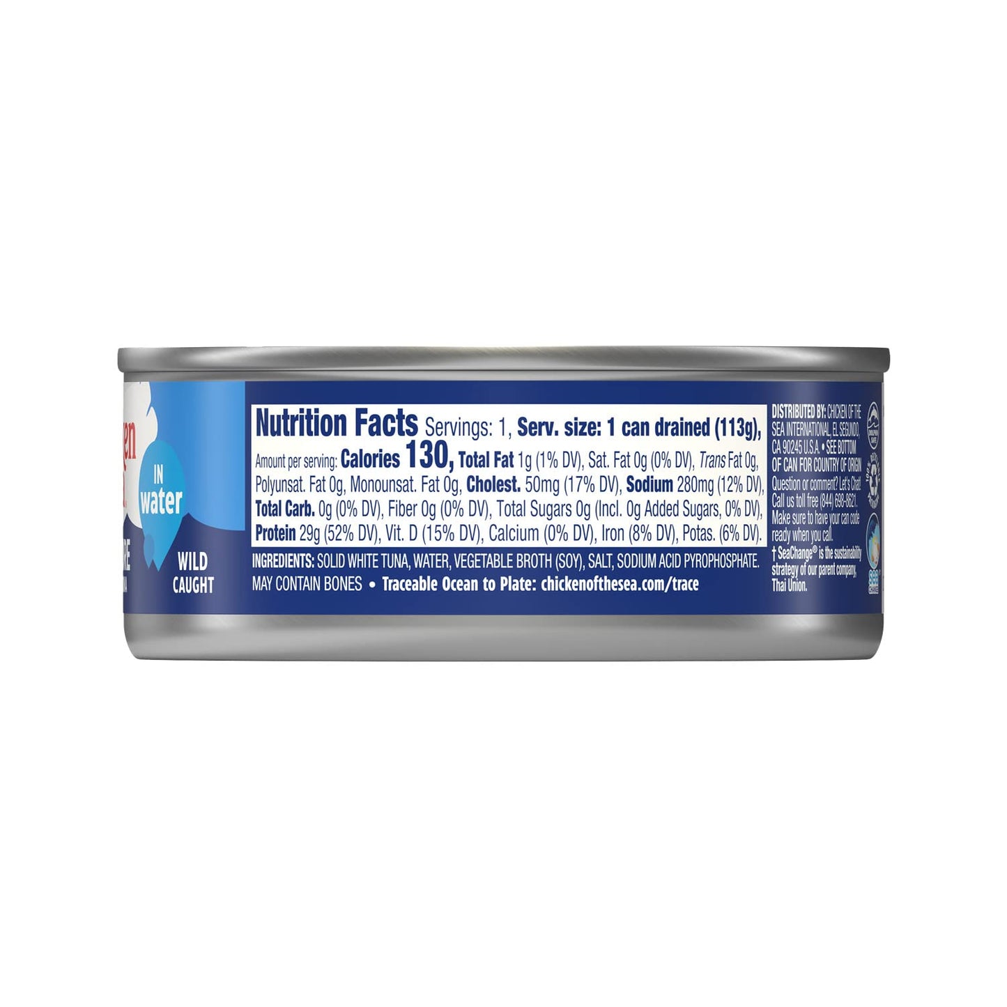 Chicken of the Sea Chunk White Albacore Tuna in Water, Wild Caught Canned Tuna, 12 oz. Can (Pack of 12)