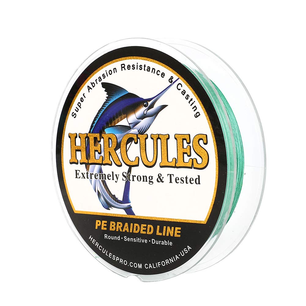 HERCULES Cost-Effective Super Cast 8 Strands Braided Fishing Line 10LB to 300LB Test for Salt-Water,109/328/547/1094 Yards(100M/300M/500M/1000M),Diam.#0.12MM-1.2MM,Hi-Grade Performance,Variety Colors