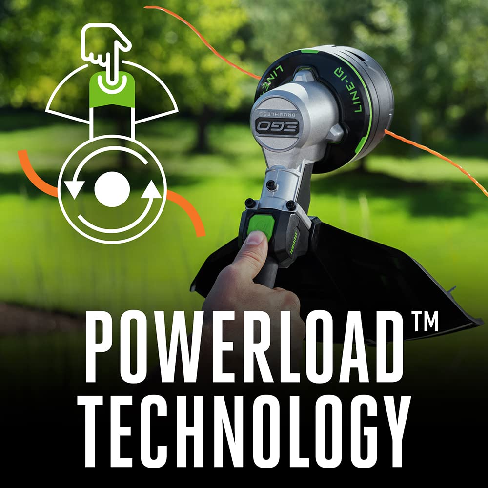 EGO POWER+ String Trimmer, Battery Powered, 16" Trimmer for Weeds and Grass with POWERLOAD, LINE IQ, Telescopic Carbon Fiber Shaft, Includes 56V 4.0Ah Battery and Charger - ST1623T