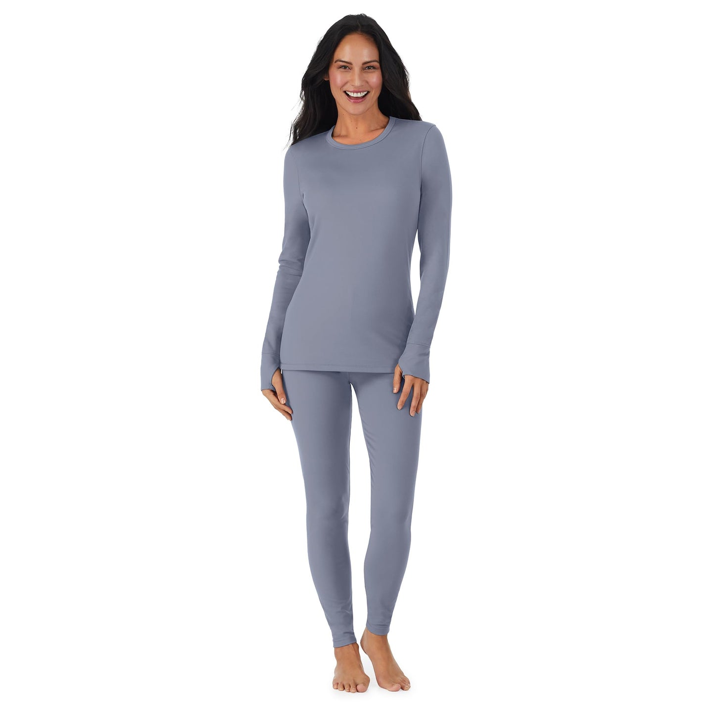Cuddl Duds Womens Fleece Lined Thermal Base Layer Set – Long Sleeve Shirt & Leggings for Cold Weather – Lounge Set for Women