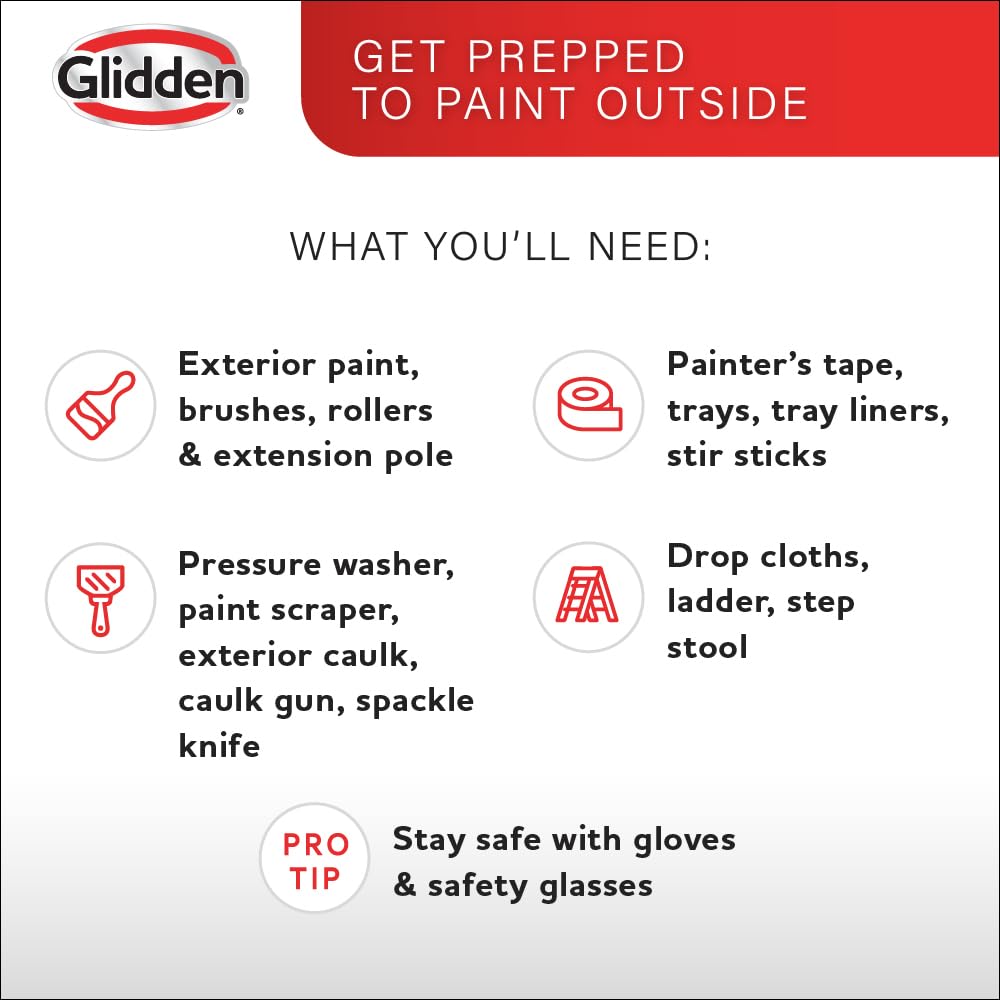 Glidden Latex Paint, Barn and Fence, 4098F/01, Flat, Exterior, 1 gal, White