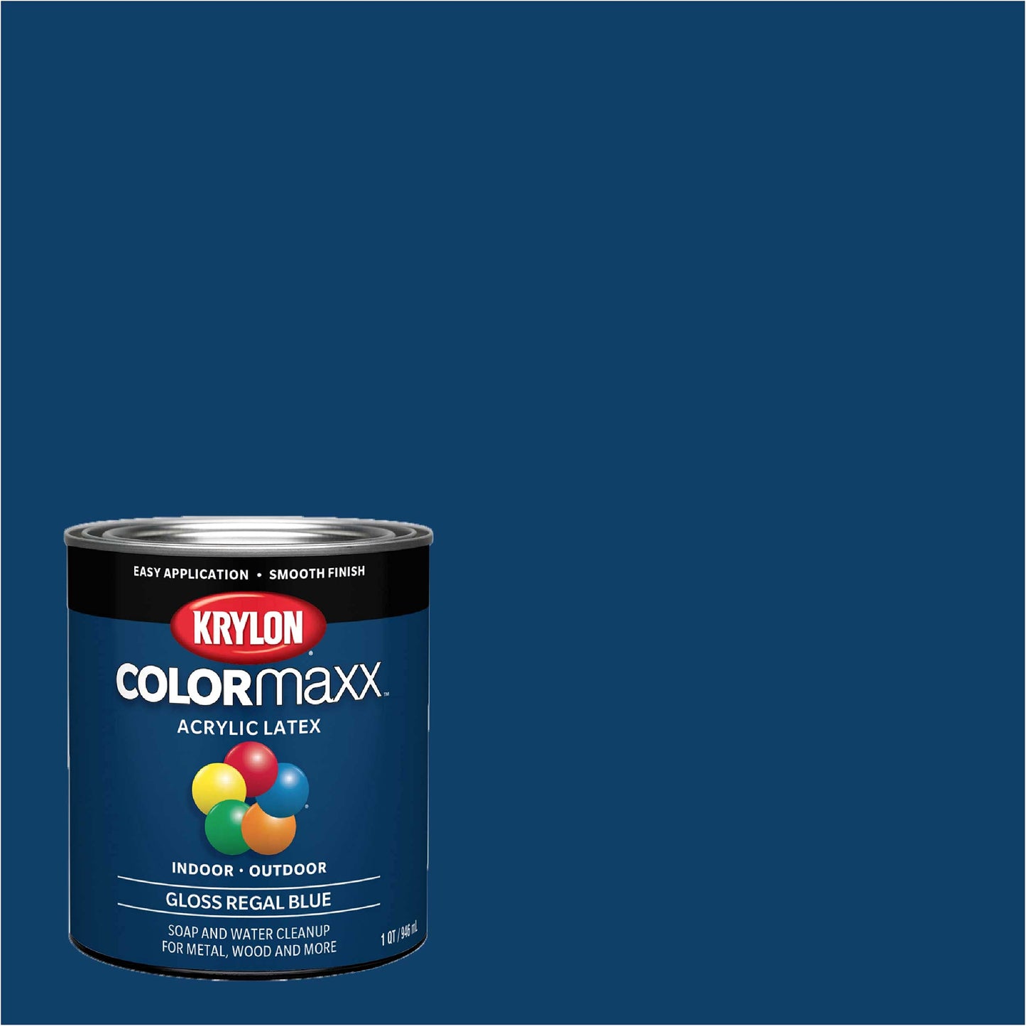 Krylon K05615007 COLORmaxx Acrylic Latex Brush On Paint for Indoor/Outdoor Use, ½ Pint, Satin White