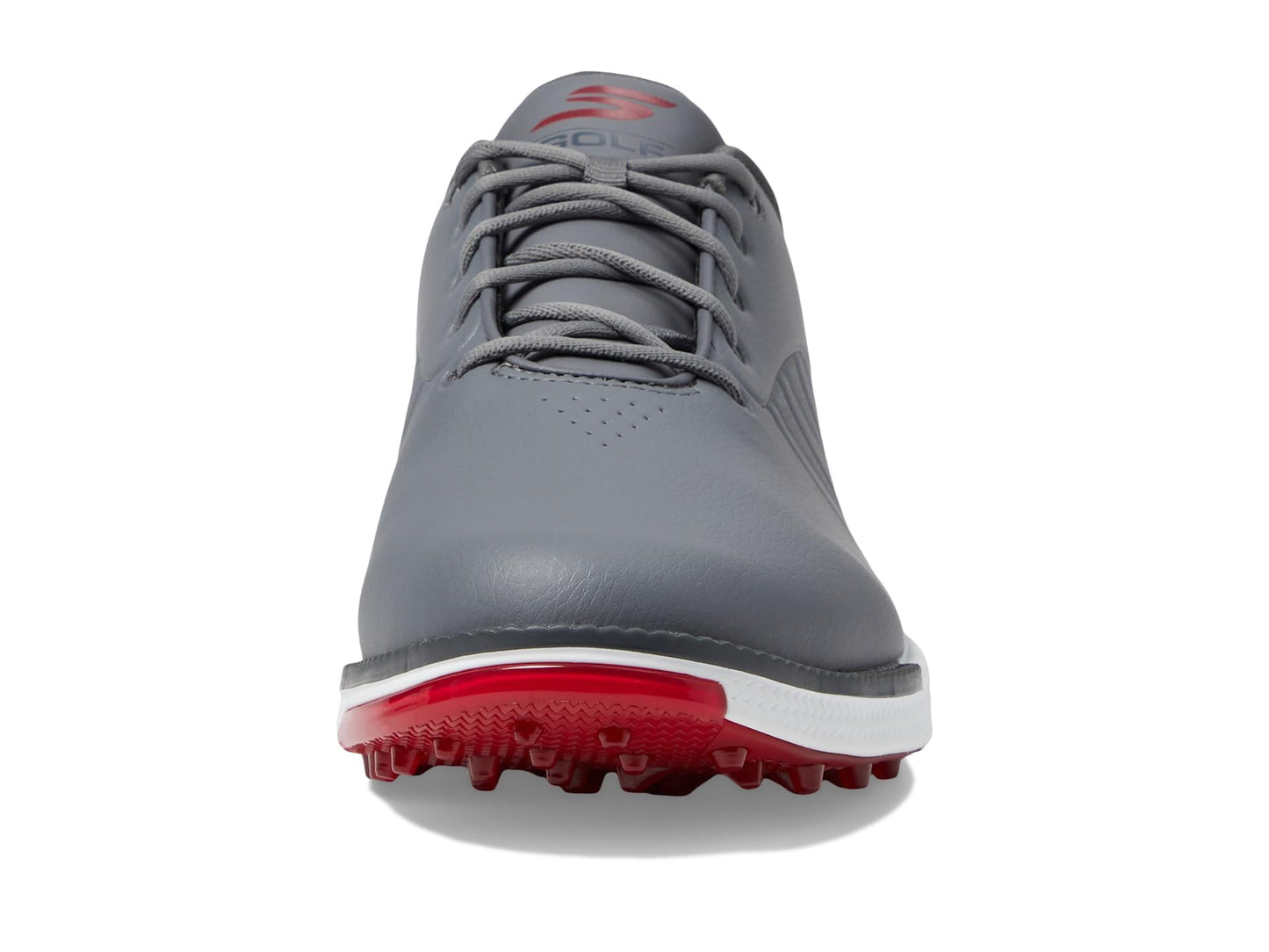 Skechers Men's Tempo Waterproof Golf Shoes Sneaker, Gray/Red, 11 Wide