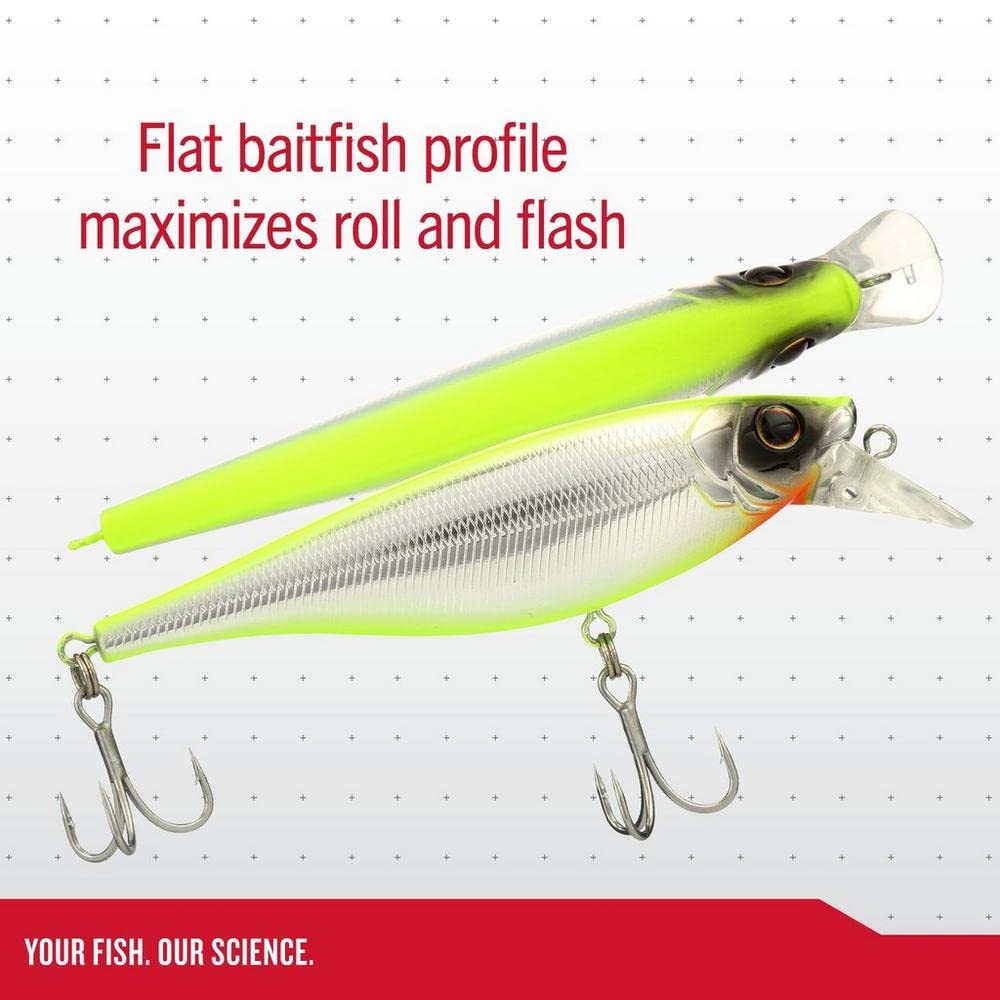 Berkley Juke Fishing Lure, Black Silver, 100, 4in | 10cm, Flat-Sided Body Darts and Flashes to Imitate Baitfish, Equipped with Sharp 3X Anti-Rust Fusion19 Treble Hooks