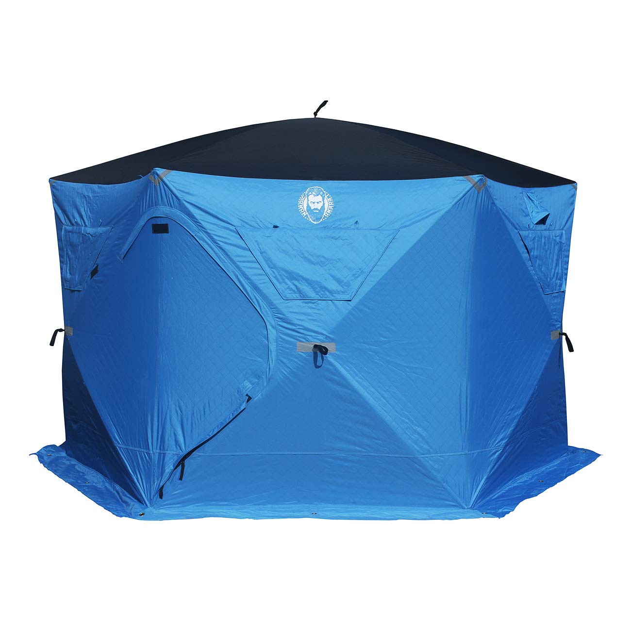 6 Person Portable Ice Fishing Shelter with 2 Big Doors-Diamond Door Guard System Ice Fishing Camping Tent