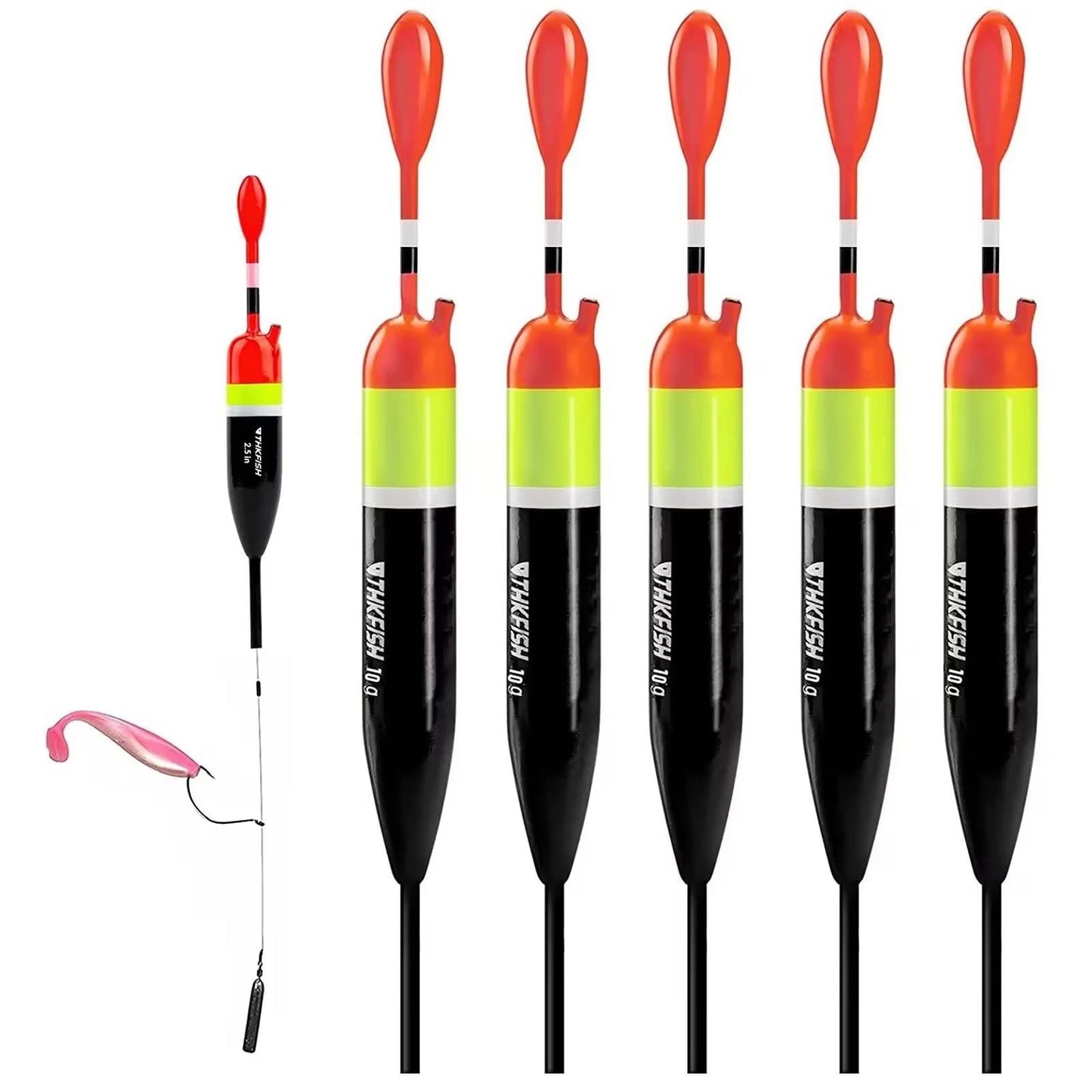 THKFISH Fishing Bobbers Fishing Floats and Bobbers Slip Bobbers for Fishing Balsa Floats Crappie Fishing Bobbers 1/6oz(3.47"X0.47"X6.73") 3/8oz(3.84"X0.6"X 7.2") 1/2oz(4.13"X0.75"X7.87")