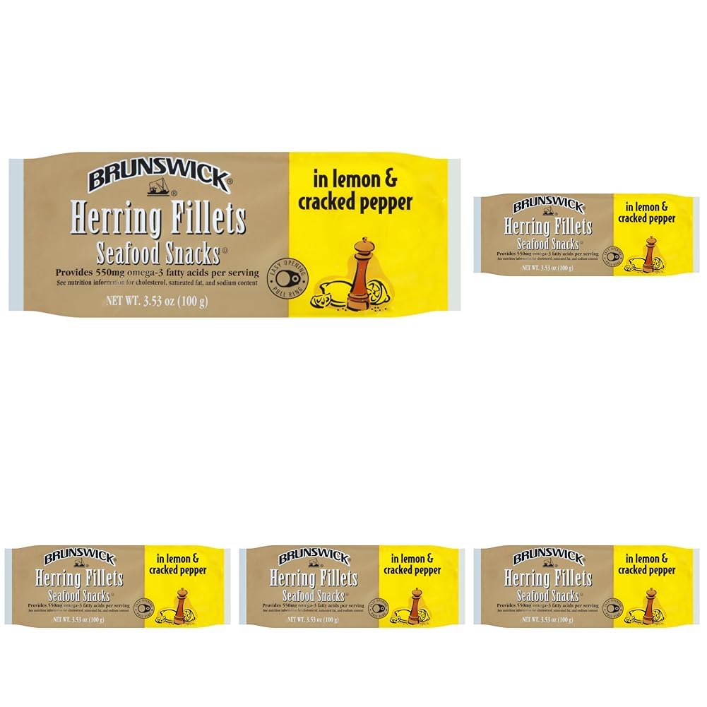Brunswick Boneless Kipper Style Herring Fillets, 3.53 oz Can (Pack of 12) - 18g Protein per Serving - Gluten Free, Keto Friendly - Great for Pasta & Seafood Recipes