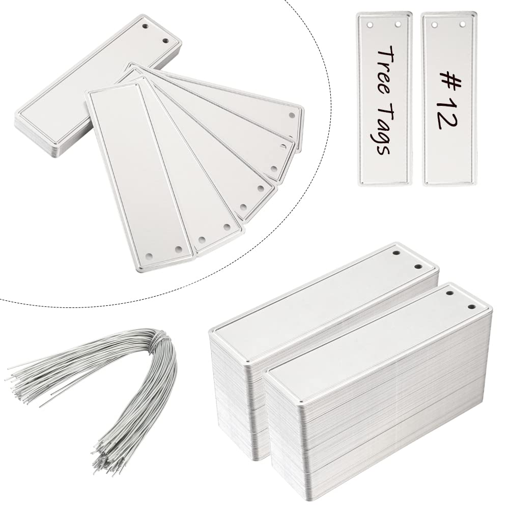 Aluminum Plant Label, 120PCS Metal Plant Labels Aluminum Tree Tags with Metal Wires Double-Sided Write On Metal Tags for Plant Markers, Tree Tags, Outdoor Identification and Greenhouse (120PCS)