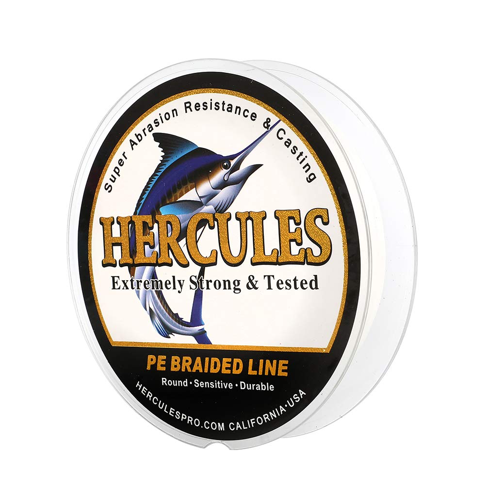 HERCULES Cost-Effective Super Cast 8 Strands Braided Fishing Line 10LB to 300LB Test for Salt-Water,109/328/547/1094 Yards(100M/300M/500M/1000M),Diam.#0.12MM-1.2MM,Hi-Grade Performance,Variety Colors