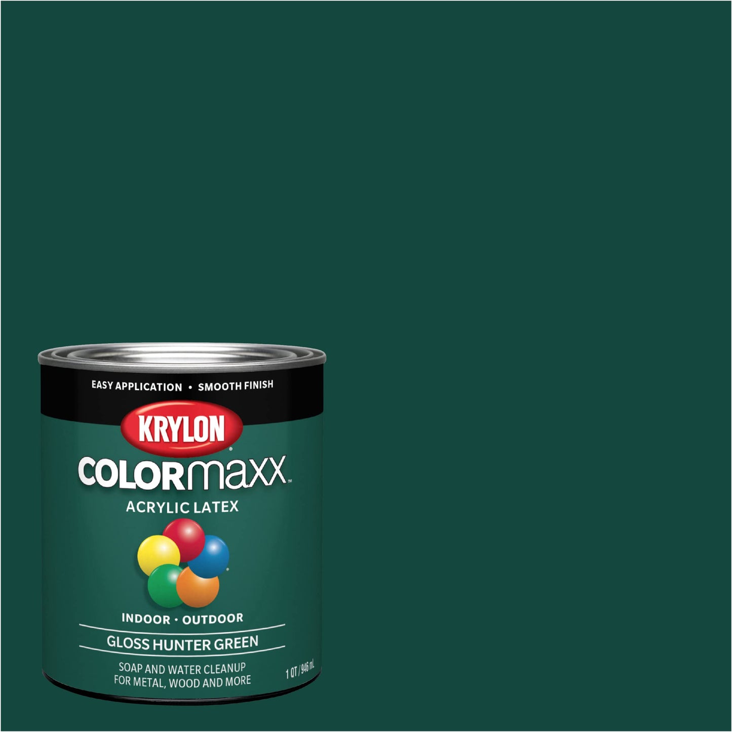Krylon K05615007 COLORmaxx Acrylic Latex Brush On Paint for Indoor/Outdoor Use, ½ Pint, Satin White