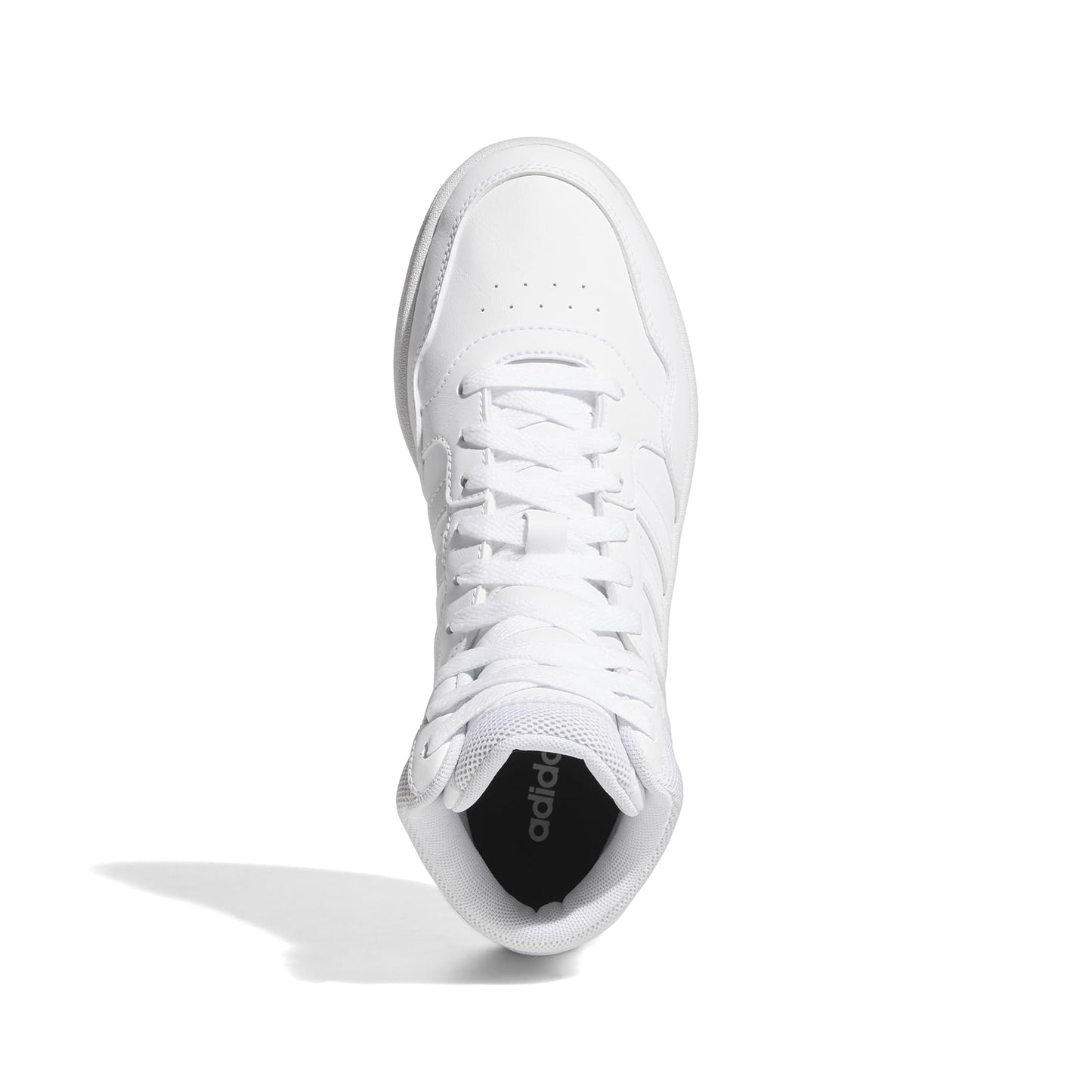 adidas Women's Hoops 3.0 Mid Top Basketball Shoe, White/White/Dash Grey, 8