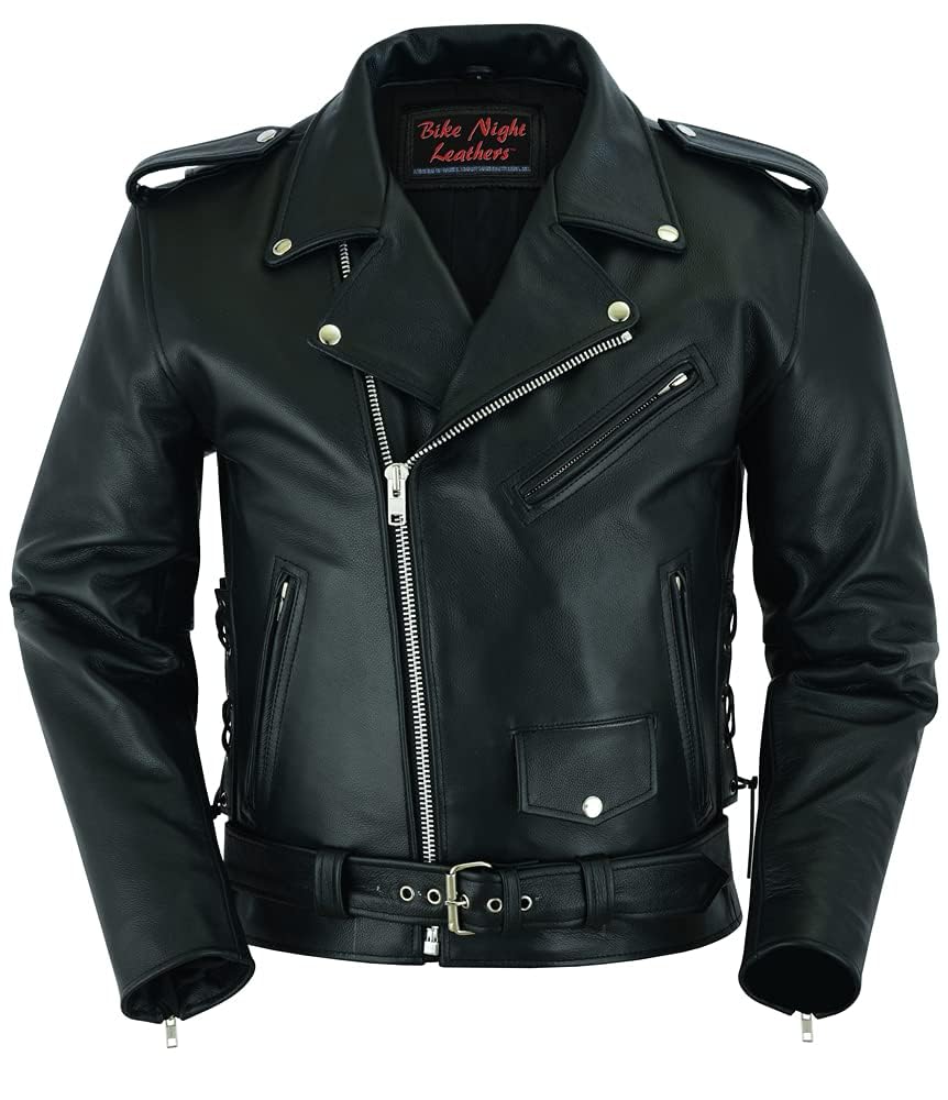 Daniel Smart Men Motorcycle Leather Jacket Black Economy Biker Leather Jacket with inside inside