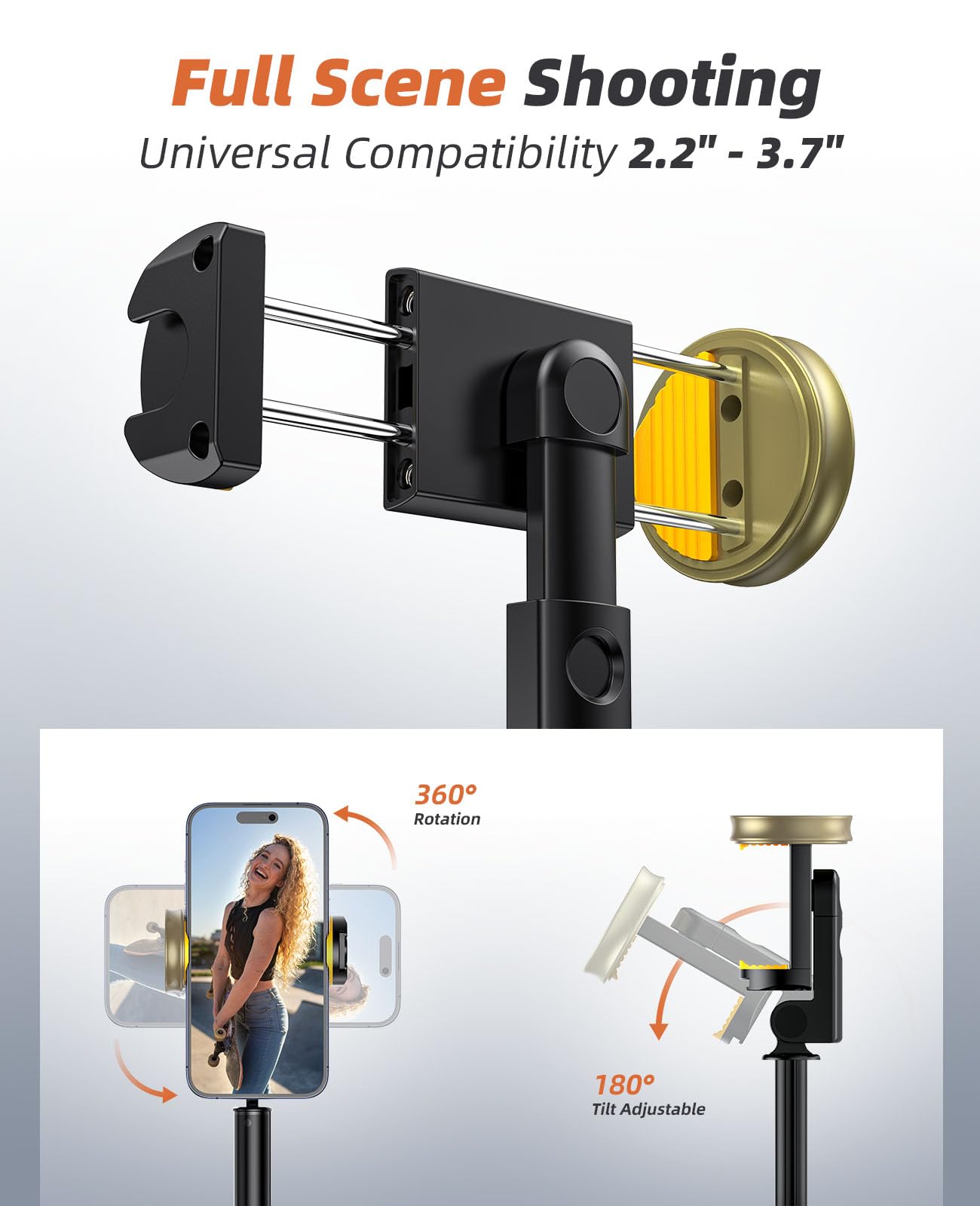 62" Phone Tripod & Selfie Stick, Tripod for iPhone with Remote, Portable, Lightweight Travel Tripod for Selfies Video Recording Vlog, Extendable iPhone Tripod Stand Compatible with iPhone Android
