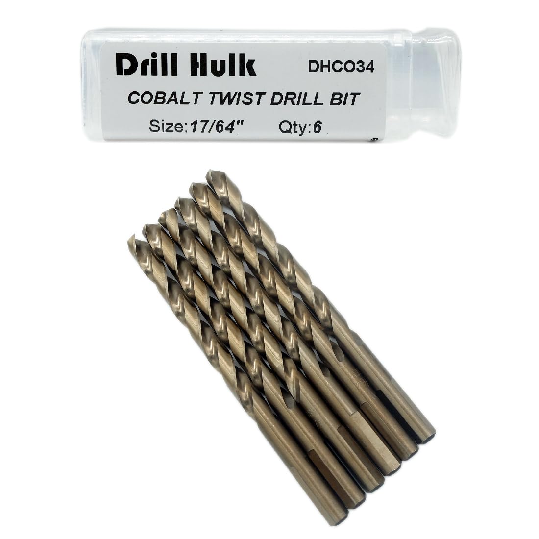 1/4-Inch Cobalt Steel M35 Jobber Length Twist Drill Bits for Hard Metal, Stainless Steel, Pack of 12