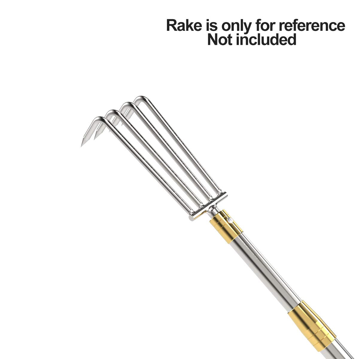 Cyfie Retractable Fishing Gaff, Stainless Steel Flounder Gig Frog Gig Gaff Pole, Muti-Size Telescopic Fishing Gaff with 8mm Screw, Capable for Gaff Harpoon Hook