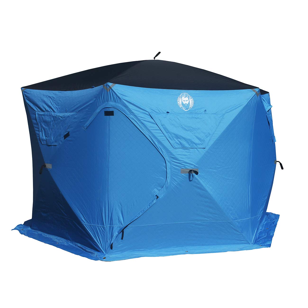 6 Person Portable Ice Fishing Shelter with 2 Big Doors-Diamond Door Guard System Ice Fishing Camping Tent
