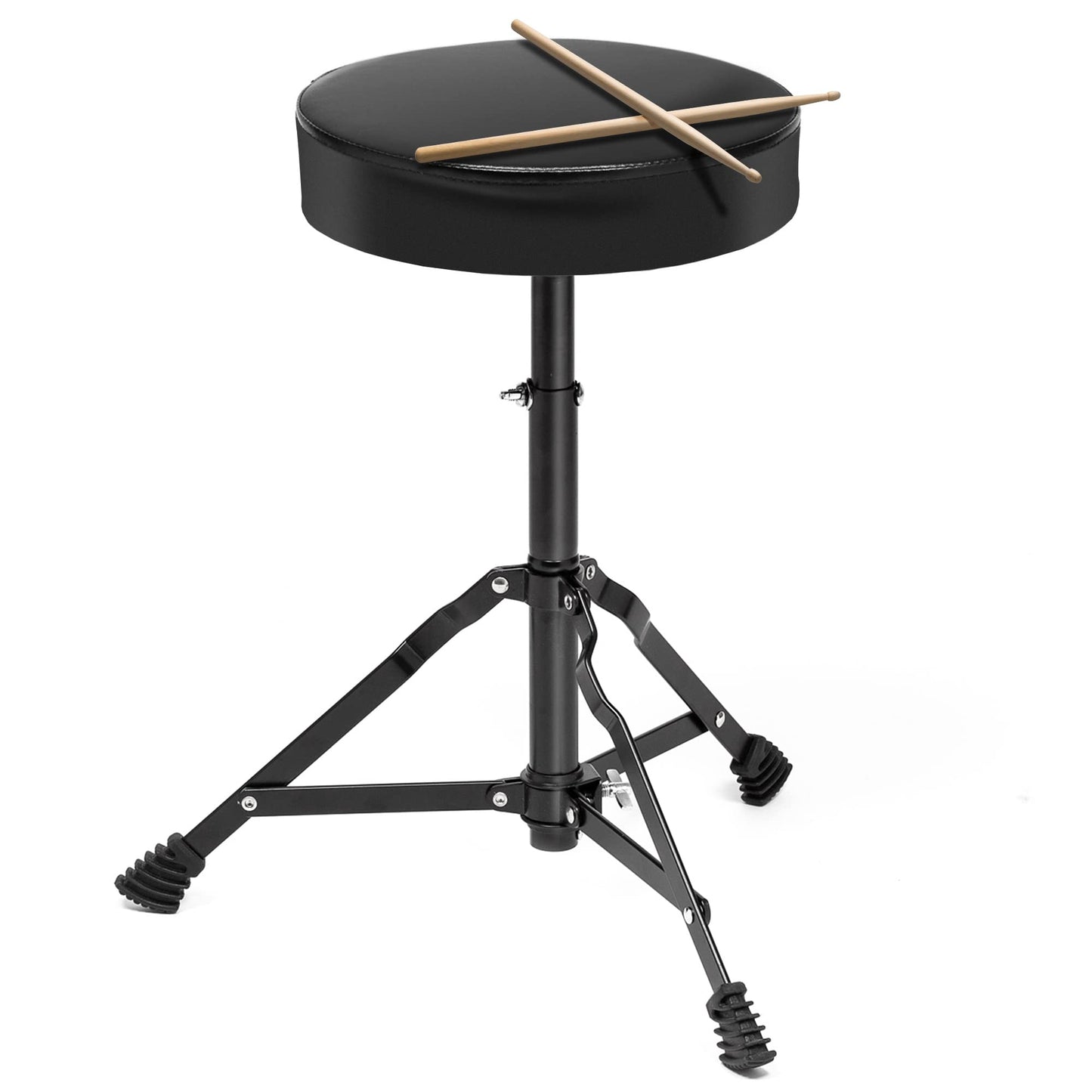 Gammon Percussion Full Size Complete Adult 5-Piece Drum Set with Cymbals, Stands, Stool, and Sticks - Red