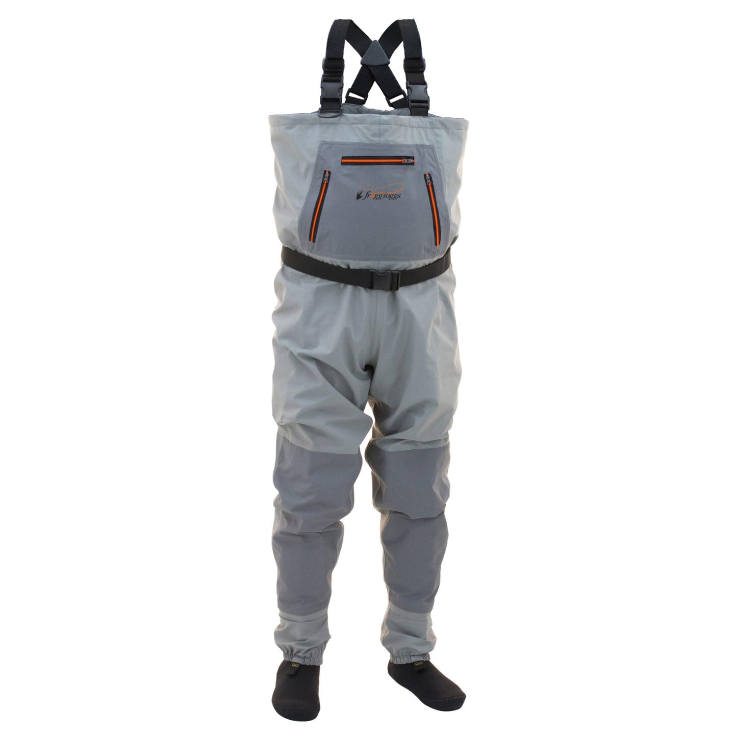 FROGG TOGGS Hellbender Breathable Waterproof Stockingfoot Fishing Chest Wader for Fishing, Slate/Gray, Large