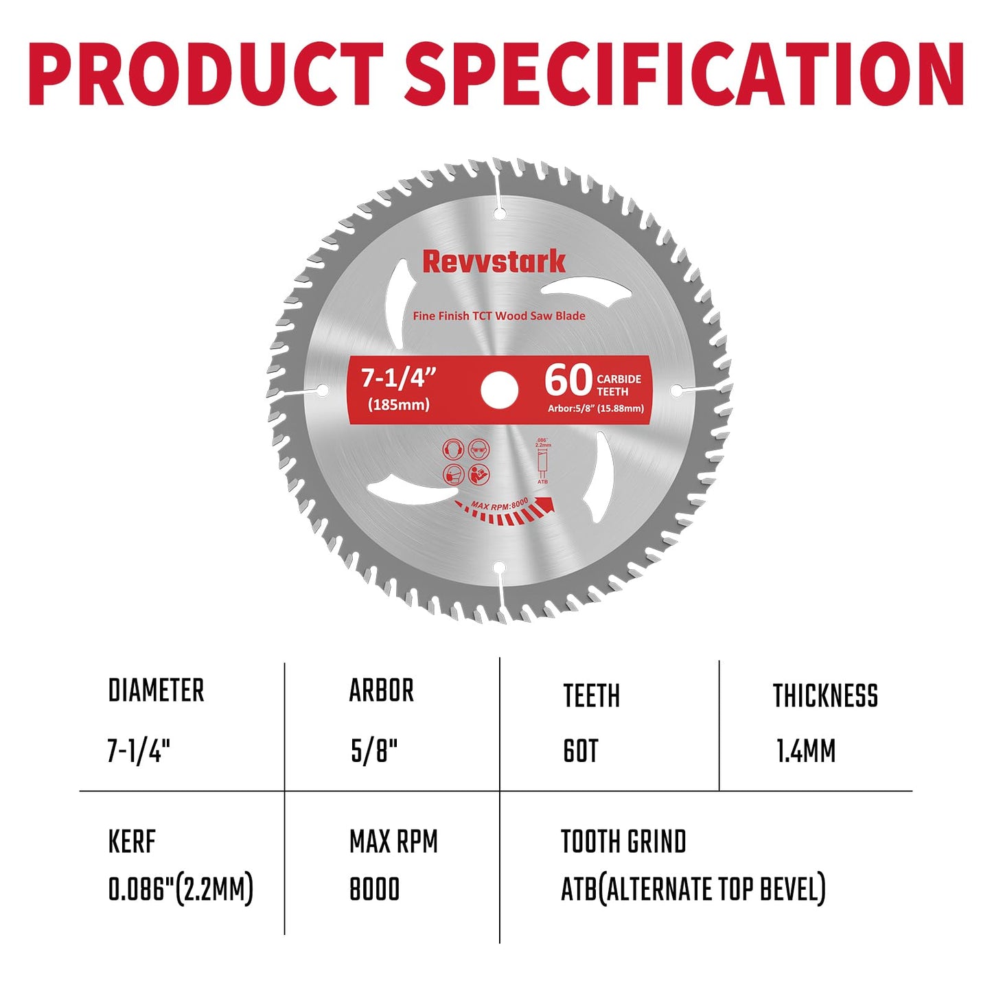 Circular Saw Blade 6-1/2" 24T&60T, Carbide Tipped Teeth, TCT Saw Blades for Cutting Various Wood, Plastic and Composite Materials, 5/8" Arbor, Fit Dewalt Craftsman Ryobi Milwaukee