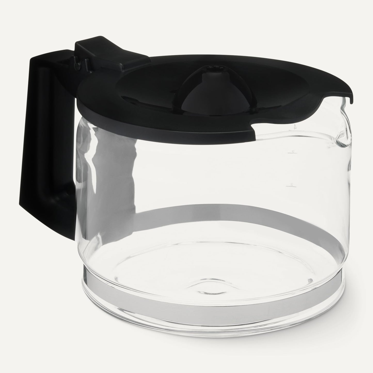 Amazon Basics 5-Cup Glass Replacement Carafe for Coffee Maker, Comfort-Grip Handle, Dripless Spout, Black