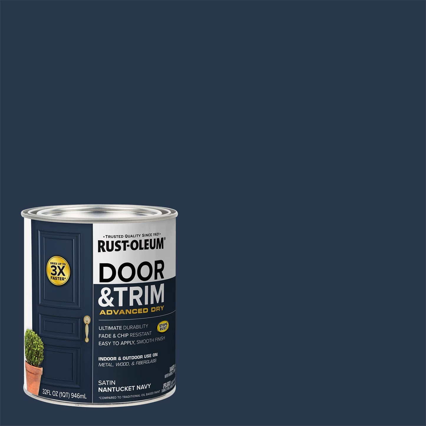 Rust-Oleum 369383 Advanced Dry Door & Trim Paint, Quart, Satin Black