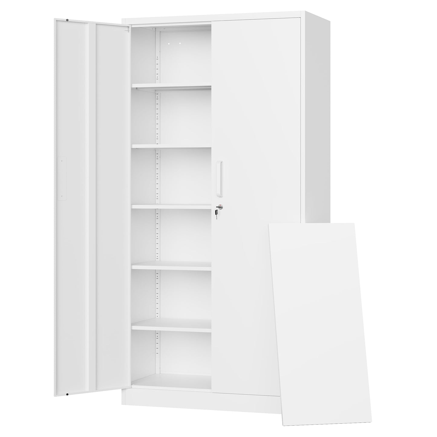 Letaya Metal Garage Storage Cabinets with Lock-72 Tall Tool Organizer Steel Lockers, 5 Adjustable Layers Shelves for Home,Office,Warehouse,Garage,(Black-72“)