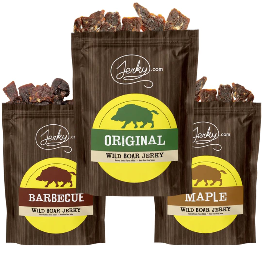 Jerky.com Original Buffalo Jerky 3-Pack - Exotic Jerky High Protein, Gluten-Free, All-Natural Exotic Snack - Premium Wild Game Meat - Perfect for Hiking, Camping, and On-the-Go 1.75oz (Pack of 3)