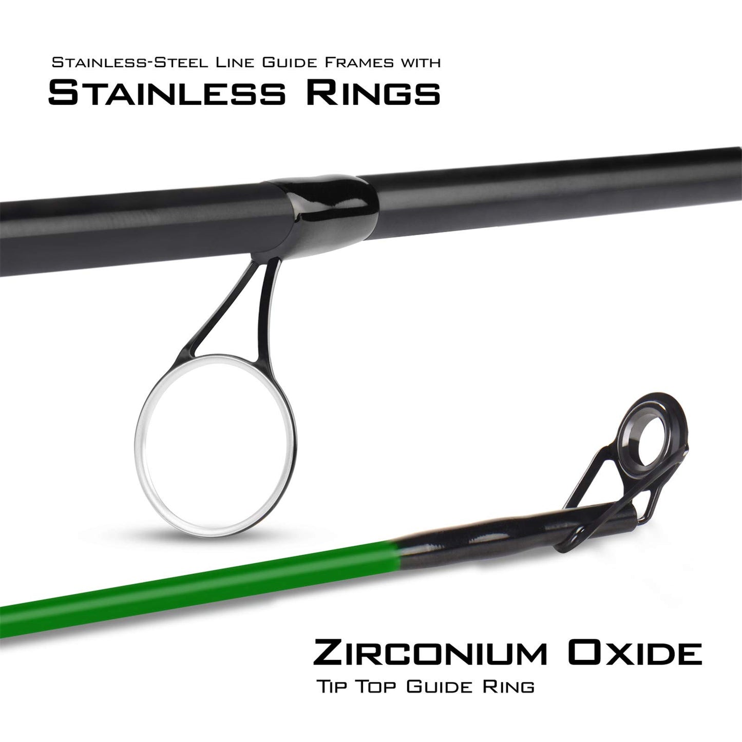 KastKing Brutus Spinning Rods & Casting Fishing Rods, Brute Tuff Composite Graphite & Glass Blanks, Stainless Steel Line Guides w/Zirconium Oxide Rings Tip Top, Chartreuse Strike Tip