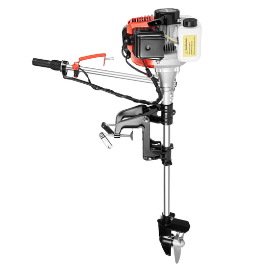 LyeXD 2.3HP 2-stroke Gasoline Outboard Motor,52CC Heavy Duty Fishing Boat Engine w/Water Cooling CDI System Long Shaft, Outboard Motor Boat Engine for Inflatable Boats,iron Boats