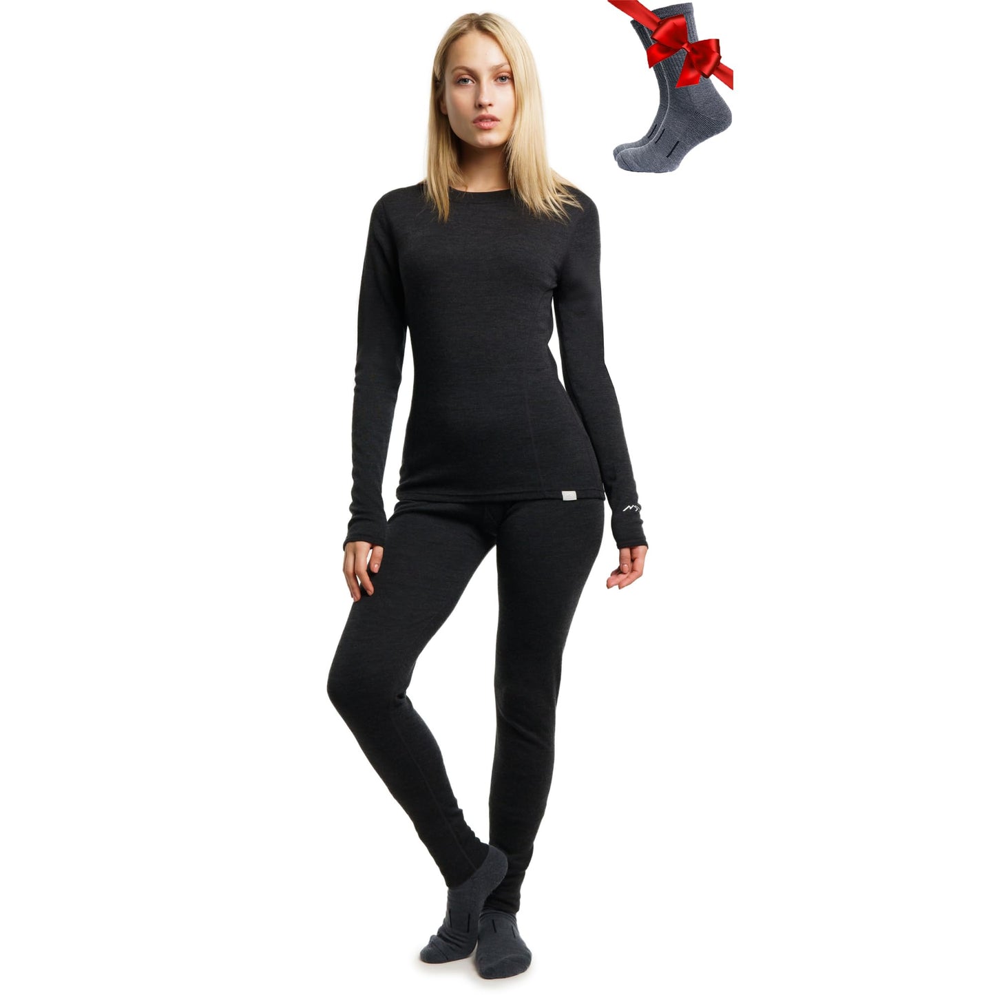 Merino.tech Merino Wool Base Layer Women Set - Heavyweight, Lite, Midweight Merino Thermal Underwear For Women Top, Bottom