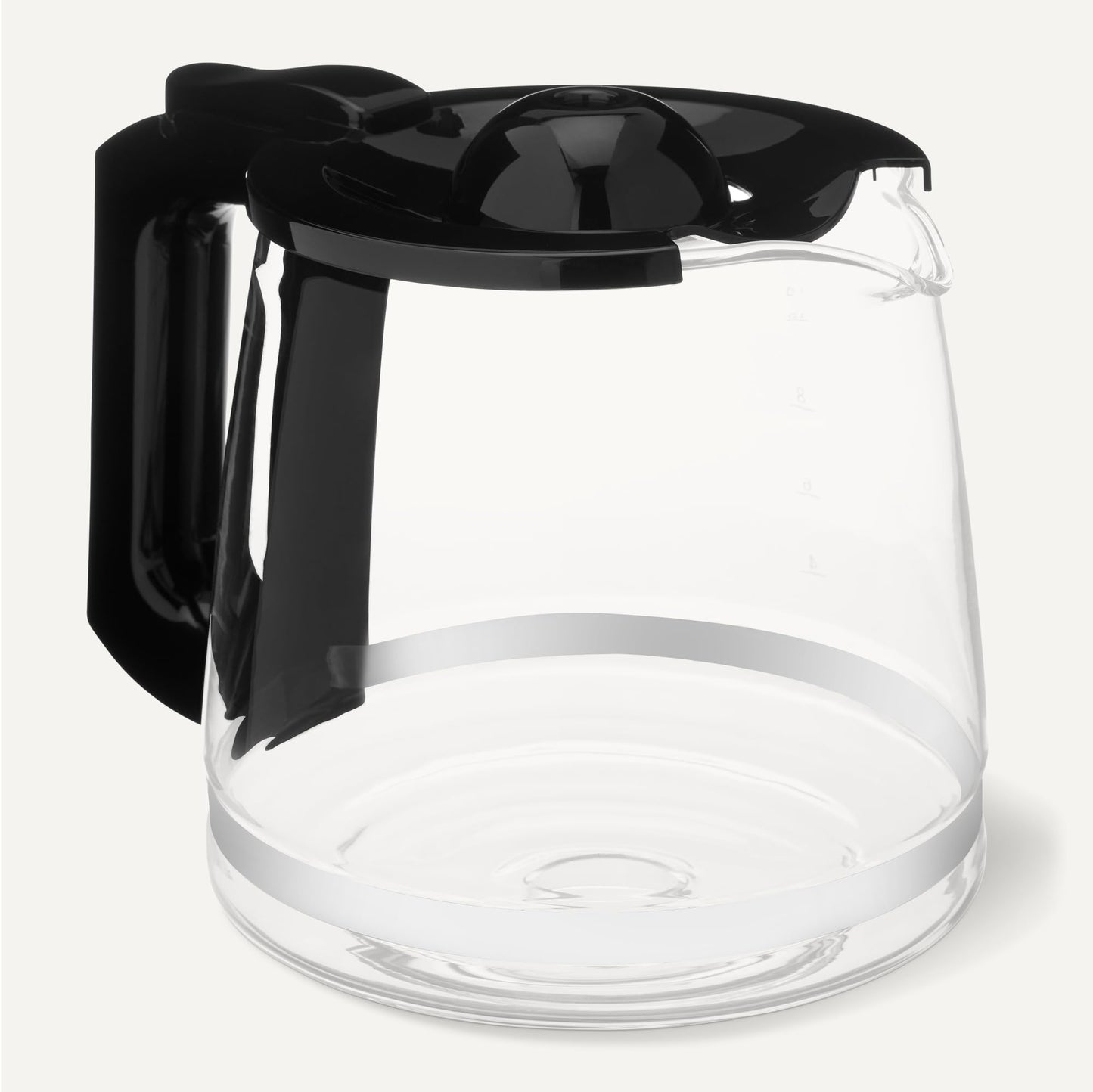 Amazon Basics 12-Cup Glass Replacement Carafe for Coffee Maker, Comfort-Grip Handle, Dripless Spout, Black