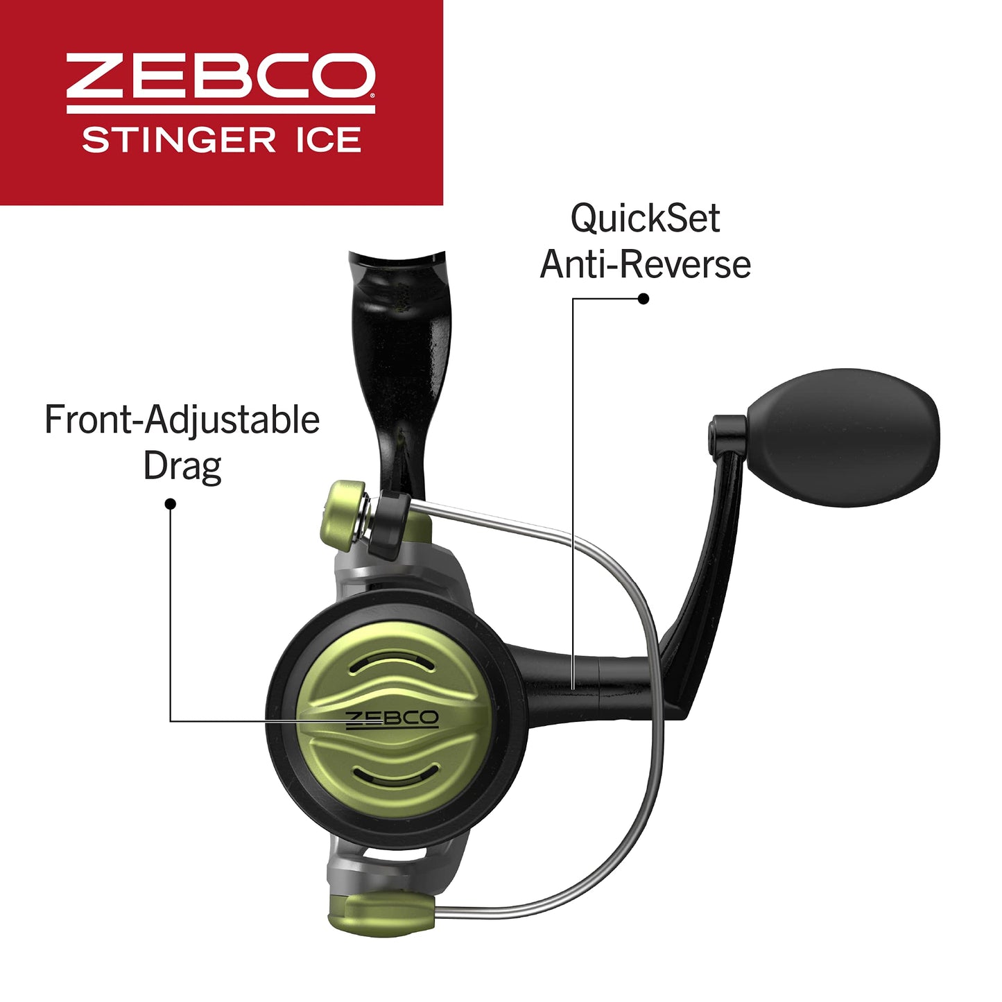 Zebco Stinger Ice Spinning Reel and Fishing Rod Combo
