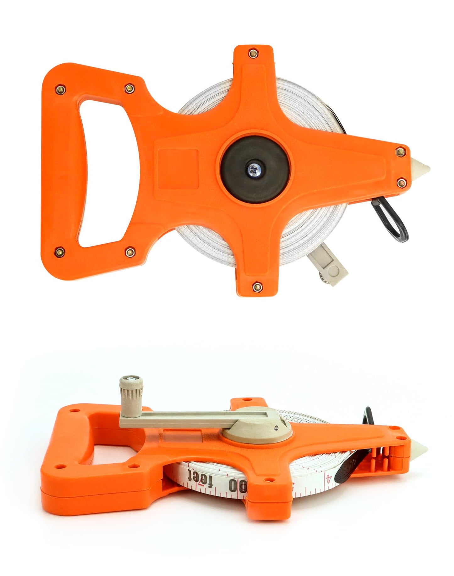 QWORK Tape Measure, 1/2" x 330' Open Reel Dual Sided Fiberglass Tape Measure for Engineer, Yard and Field, Measuring Tape