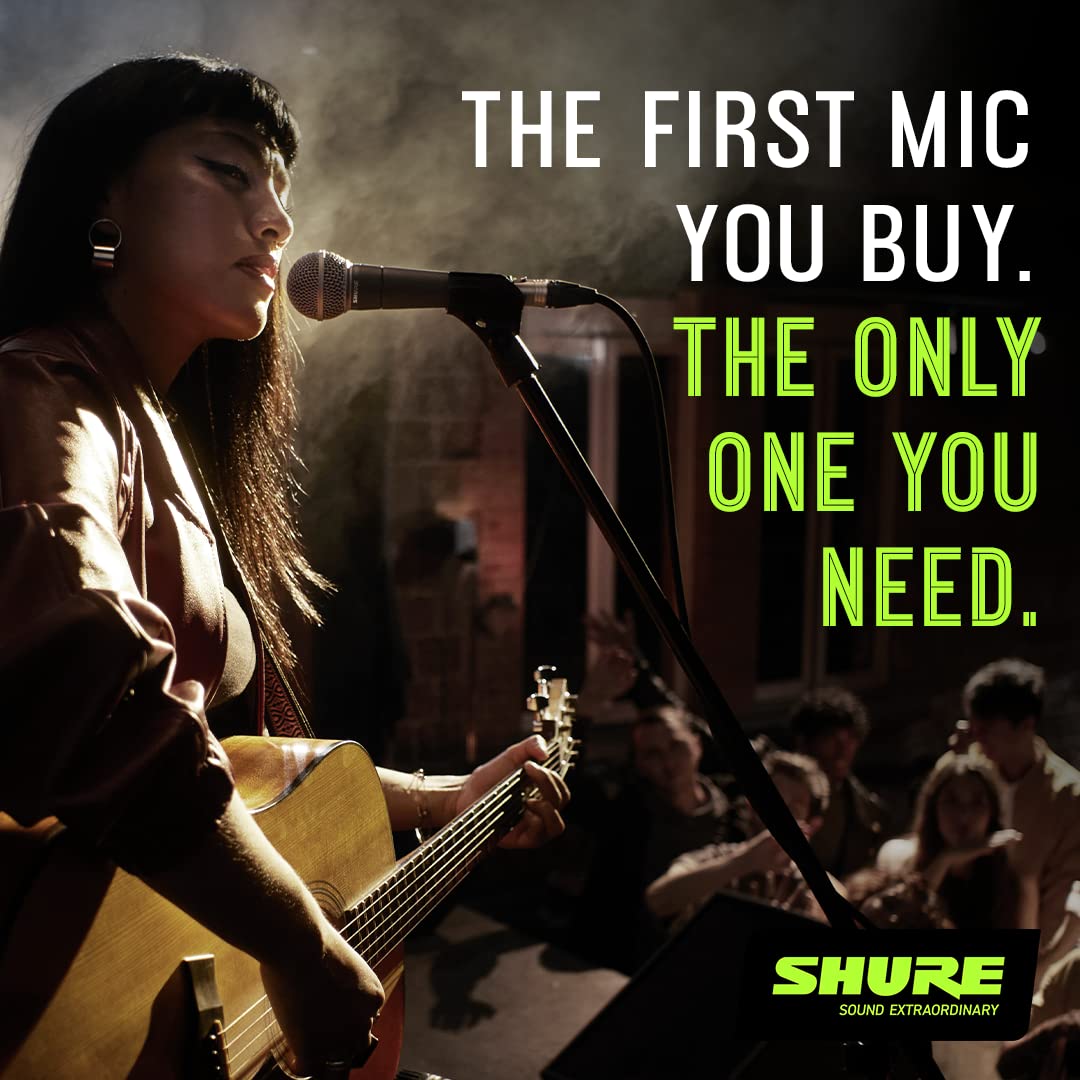 Shure SM58 Pro XLR Dynamic Microphone with On/Off Switch - Professional Studio & Live Performance Cardioid Mic for Vocals, Podcasting, and Recording (SM58S)