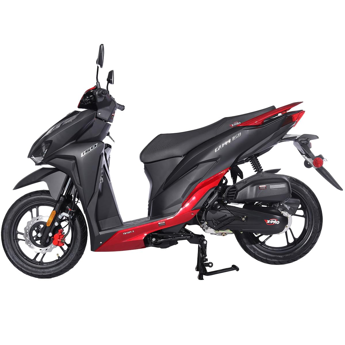 X-PRO Capri 150cc Moped with 14" Aluminum Wheels, Electric/Kick Start! (Black)