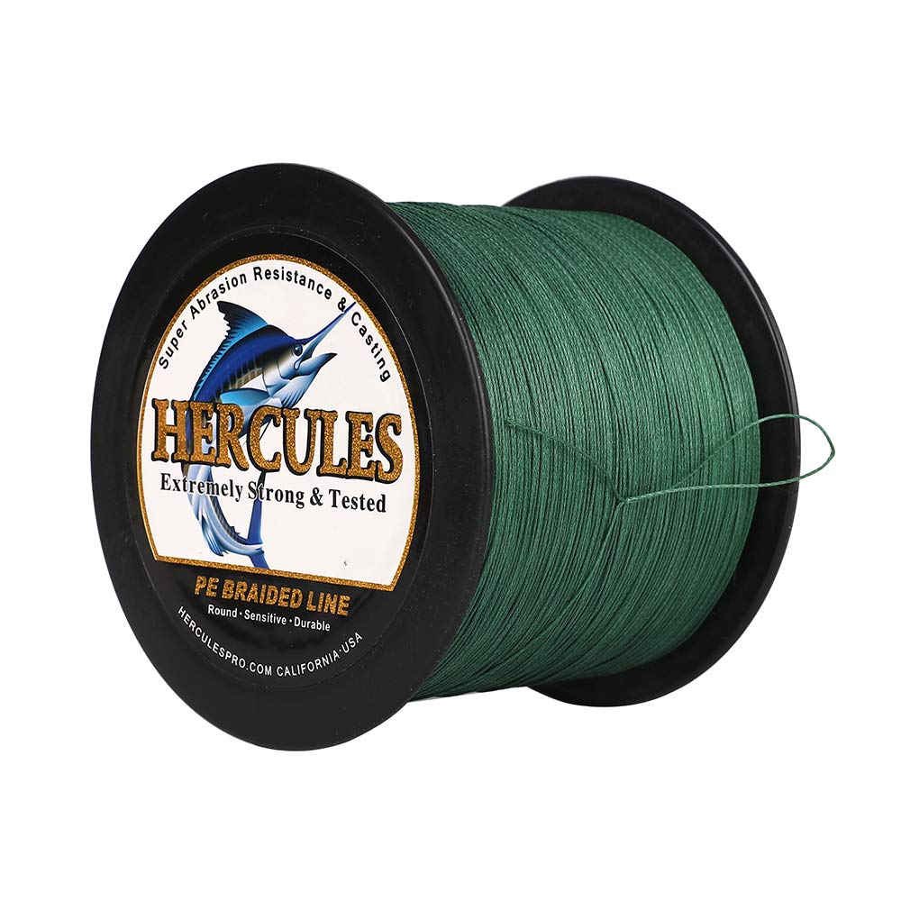 HERCULES Cost-Effective Super Cast 8 Strands Braided Fishing Line 10LB to 300LB Test for Salt-Water,109/328/547/1094 Yards(100M/300M/500M/1000M),Diam.#0.12MM-1.2MM,Hi-Grade Performance,Variety Colors