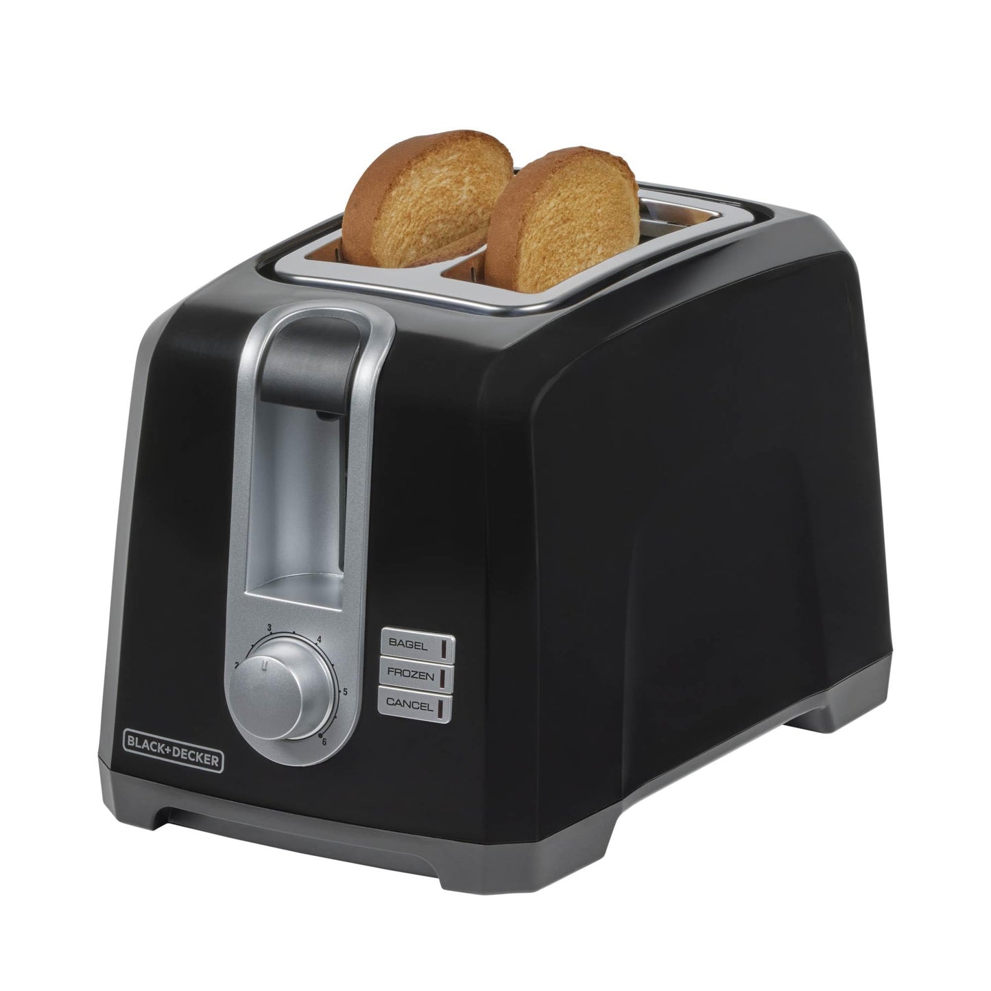 BLACK+DECKER 2-Slice Toaster, T2569B, Extra Wide Slots, 6 Shade Settings, 850 Watts, Crumb Tray, Cancel Button