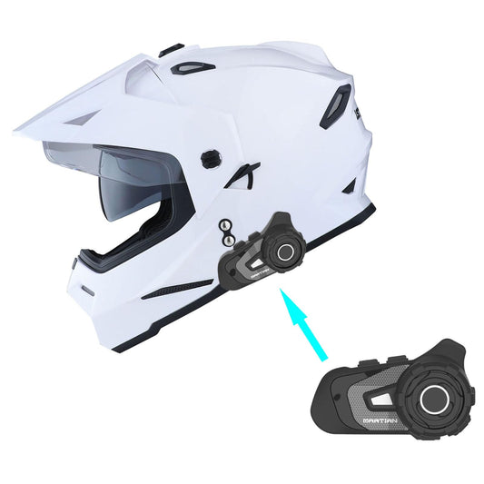 1Storm Dual Sport Motorcycle Motocross Off Road Full Face Helmet Dual Visor: HF802