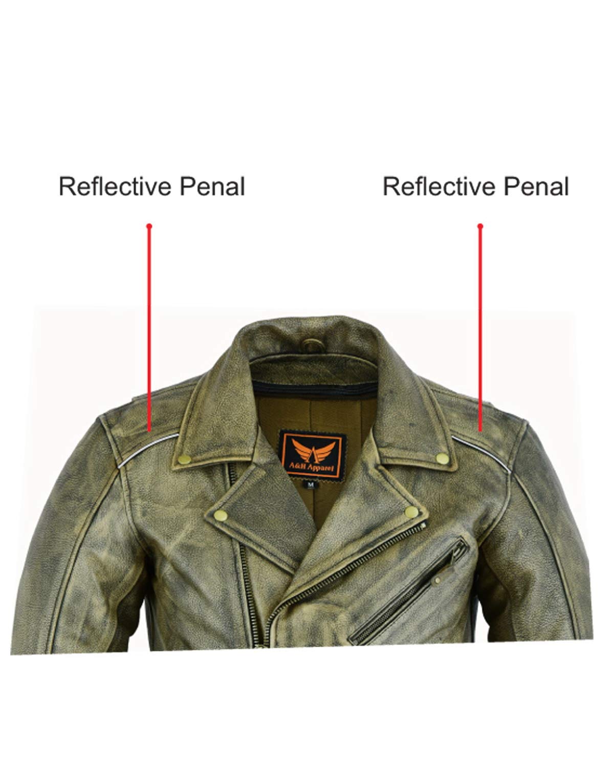 A&H Apparel - Men's Motorcycle Genuine Cowhide Leather Jacket: Classic Style in Genuine Cowhide Leather with Zip-Out Lining (Black, Medium)