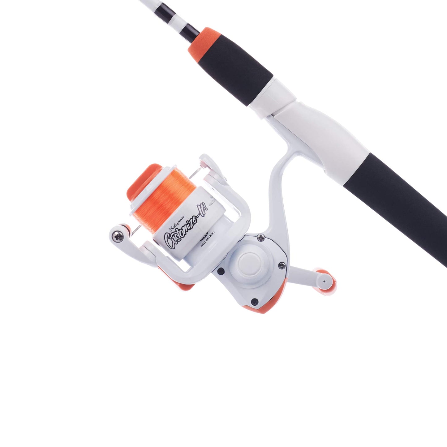 Shakespeare Customize-It Kids Spinning Reel and Fishing Rod Combo, Includes 170 Stickers, Pre-Spooled with 6lb Line, Oil Felt Drag, Right/Left Handed Design