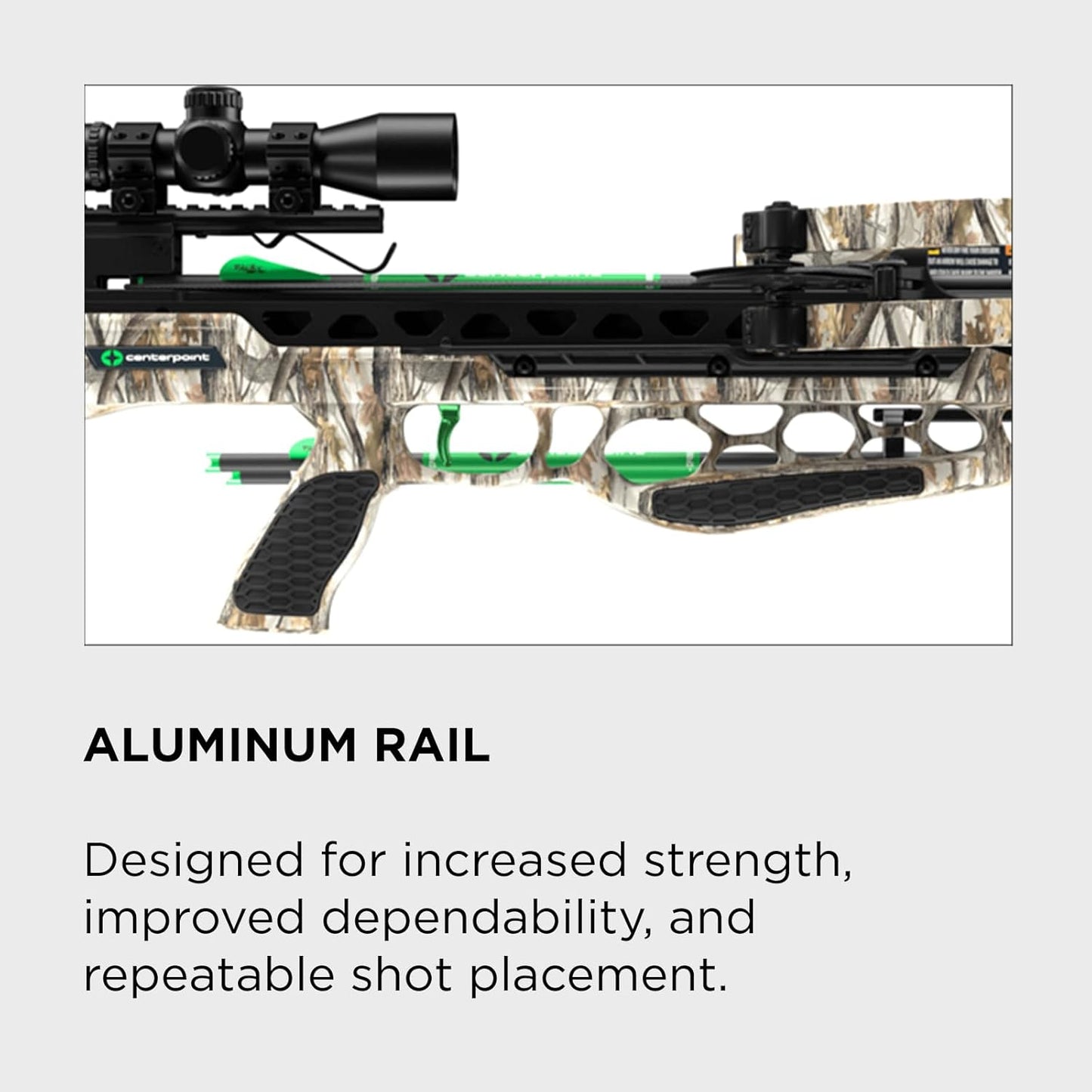 CenterPoint Archery Sniper Elite 385 Crossbow Package C0004 With 4x32mm Scope, Quiver And Arrows, Black/Camo